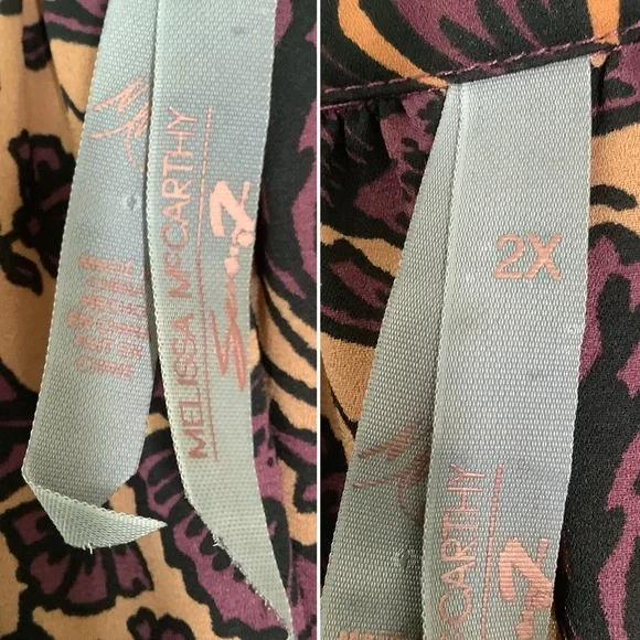 MELISSA MCCARTHY Floral Tunic Blouse 2X Asymmetric Hem Work Office Spring Boho - Picture 7 of 15